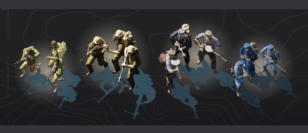 All the unit models for the new Marines in Call of War
